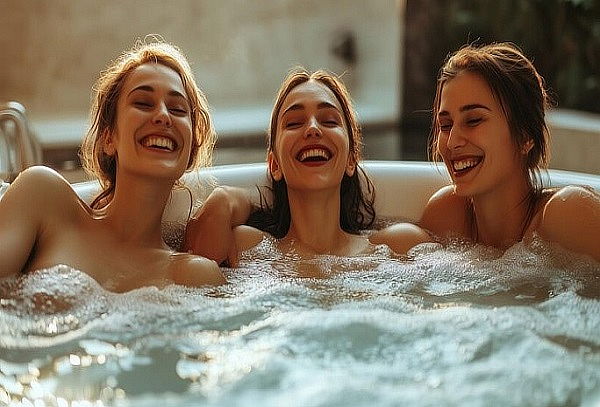 SPA 3 Amigas + Jacuzzi + Masaje + Sauna + Vino