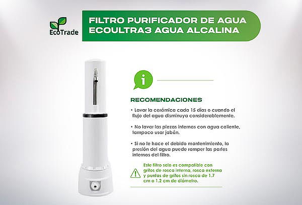 Filtro Purificador Agua Doble Filtración, Ecotrade Filters
