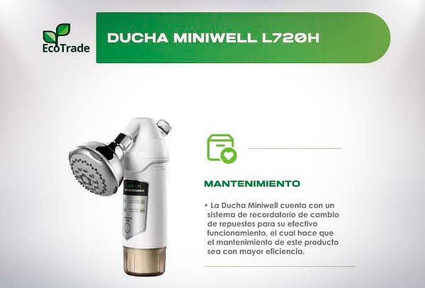 Ducha con Sistema de Filtro Purificador Agua Miniwell