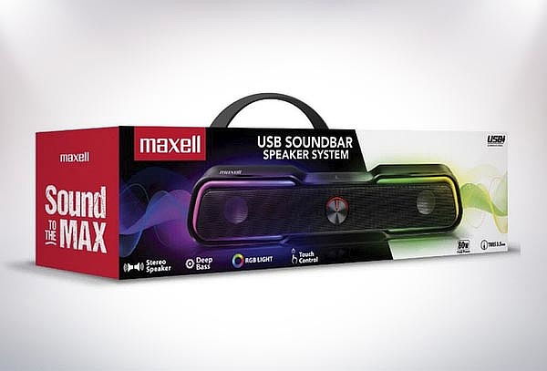 Bocina Maxell Soundbar RGB SS-L900 3.5mm + Adaptador USB-C