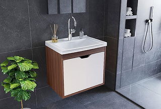 Muebles de Baño con Lavamanos Graz Teca/ Blanco