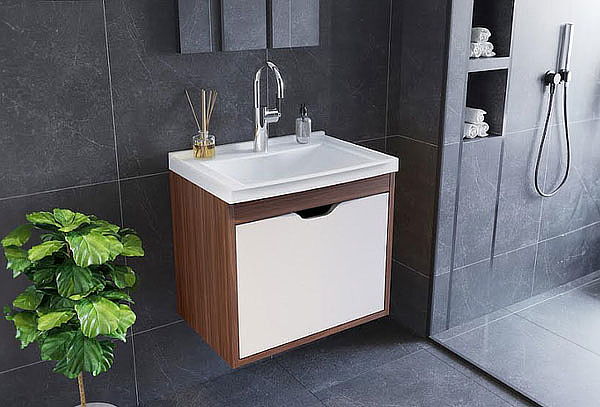 Muebles de Baño con Lavamanos Graz Teca/ Blanco