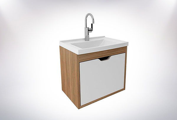 Muebles de Baño con Lavamanos Graz Teca/ Blanco