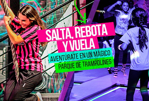1 o 2 Horas de Salto + 6 Atracciones en Flying Squirrel