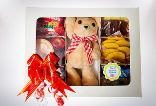 Caja Sorpresa con Oso Corbatín + Donitas + Mini Arepitas