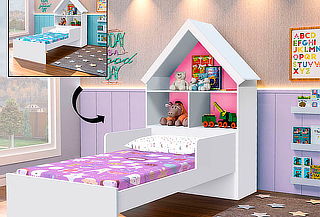 Cama Infantil Ariel Blanco / Rosado Flex en Muebles 2020