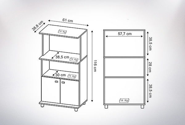 Mueble Auxiliar de Cocina Victoria - Blanco