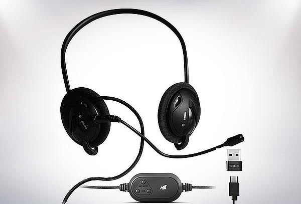 Diadema Maxell Detachable H-Mic USB-C con Adaptador USB.