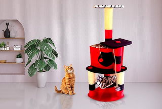 Gimnasio Rascador para Gatos con Hamaca + Cama + Pelota