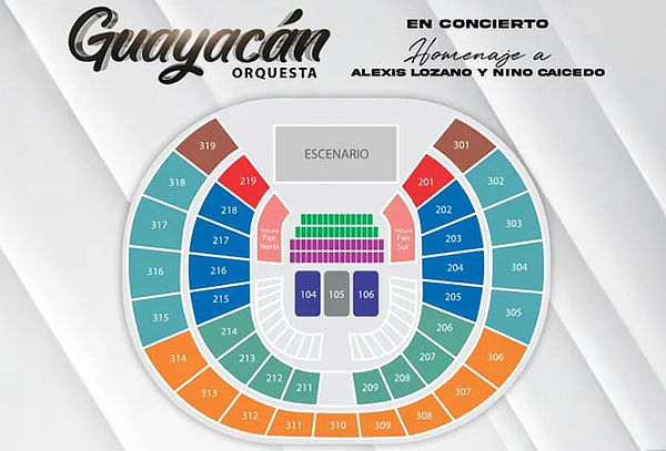 Entrada al Concierto Guayacán Orquesta en el Movistar Arena 