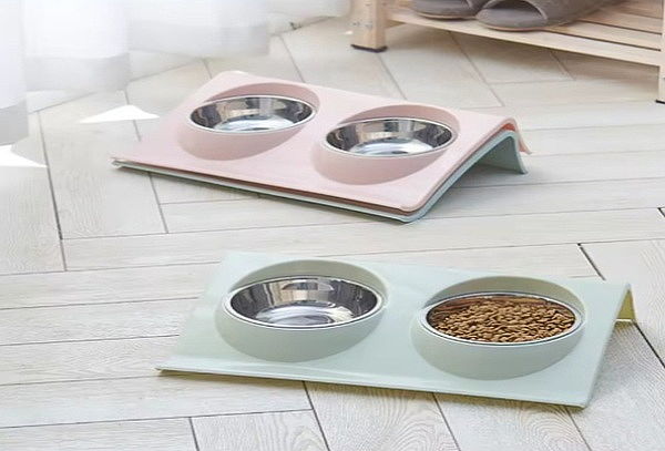 Comedero Doble para Mascotas Gato o Perro