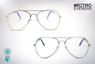 Gafas Retro Dorado o Plateado + Lente Anti-Blue + Envío