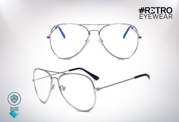 Gafas Retro Dorado o Plateado + Lente Anti-Blue + Envío