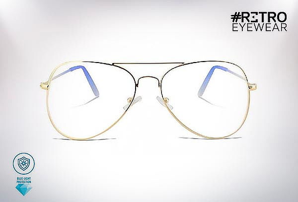 Gafas Retro Dorado o Plateado + Lente Anti-Blue + Envío