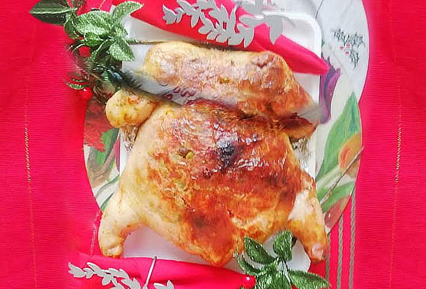 Pollo Relleno de 5 a 6 Libras para 16 Porciones 