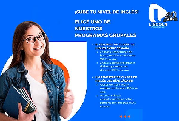 Nivel de Inglés con Clases 100% en Vivo con Certificado