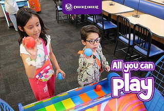 Chuck E Cheese -All Can You Play Fin de Semana 