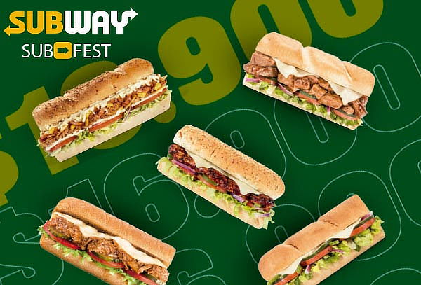 SUBWAY FEST: 1 Sándwich 15 cm Entre 9 Sabores