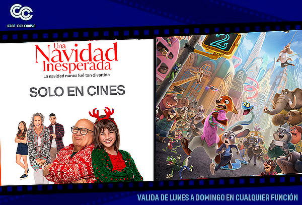 ¡Entrada 2D en Cine Colombia ¡Lunes a Domingo!