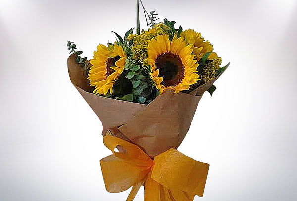 Bouquet 4 Girasoles + Follaje + Envío