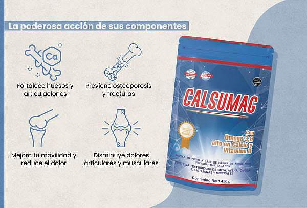 Calsumag 450 gr- Alimento de Calcio para Huesos y Músculos
