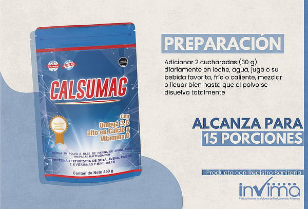 Calsumag 450 gr- Alimento de Calcio para Huesos y Músculos