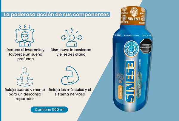 Bebida Natural Sines3 por 500 ml para Dormir Mejor