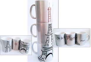 Trio Mugs coleccion Torre Eiffel 38%