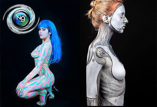 Foto Estudio con Body Paint Neon en Orquideas