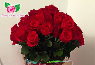 Bouquet de 50 Rosas Tipo Exportación + Domicilio