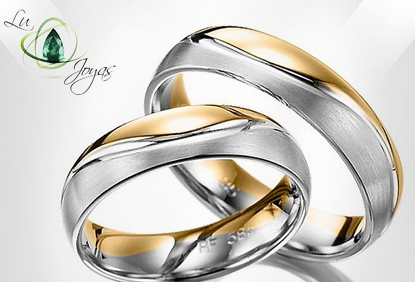 Argollas de Matrimonio en Oro - Plata y Circón Suizo
