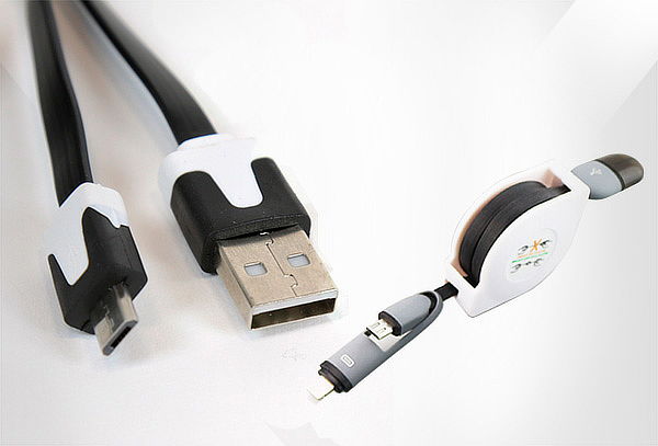 Super Cable 2 Cabezas Micro USB y Iphone 5 y 6