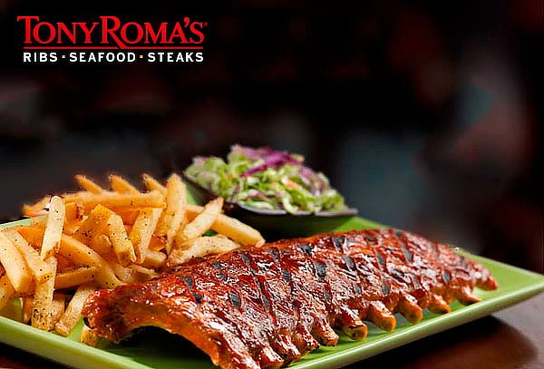Tony Roma's para 2:Costillar Baby Back +Alitas+Guarnición