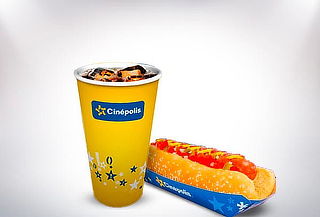 Cinépolis: Combo Mediano Hot Dog + Refresco Mediano