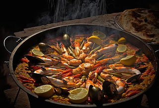 ¡Paella en Familia! 5 kilos 1/2 de Paella + Camarones y Más