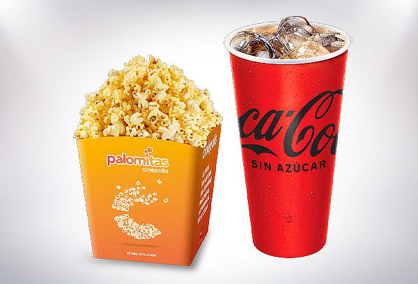 Cinépolis: Combo Mediano Palomitas de Mantequilla + Refresco