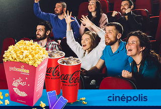 Cinépolis: 2 Entradas 2D + Palomitas Grandes + 2 Refrescos