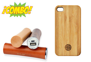 COMBO: Batería externa de Smartphone + Funda de Bamboo