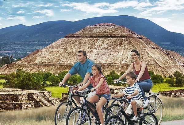 Paga1 Viajan2  Valle de Teotihuacán, Recorrido en BICI, 1DÍA