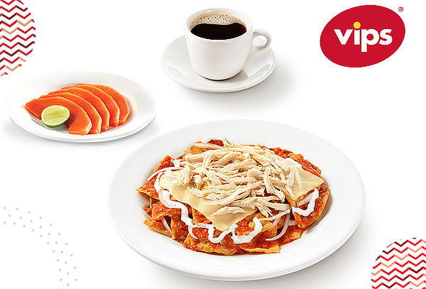 VIPS: Desayuno Completo con Chilaquiles con Pollo