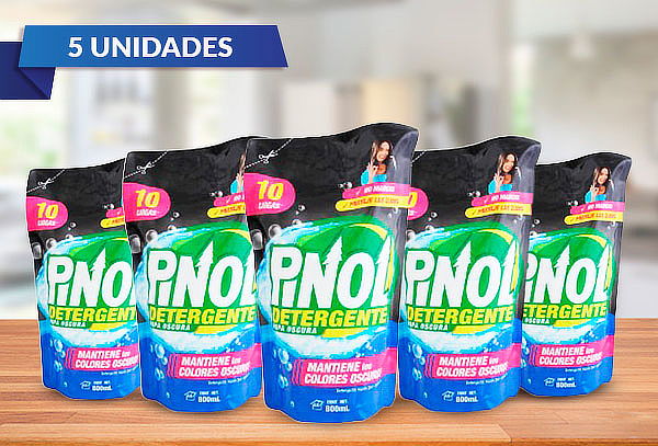 Pack de 5 Detergentes Liquido Ropa Oscura Pinol