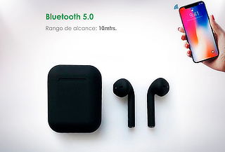 Mini Audifonos Bluetooth i12 Tws color Blanco + Cargador Magnetico