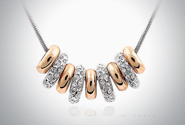 Cristal Elements Golden Circles: Collar con dijes de oro by Ocean Heart