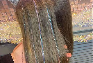 30 Extensiones de Glitter para cabello.