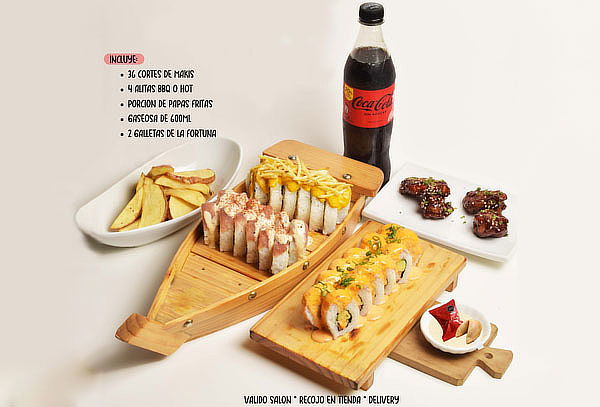 Super BOX 36 Cortes de Makis + 4 Alitas + Bebida y Más | Cuponatic