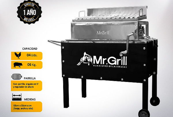 Mr. Grill - Caja China Mediana jr Black Acero Inoxidable y +