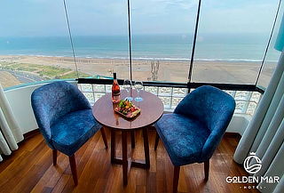Noche Romántica con Opción Vista al Mar + Piqueo y Jacuzzi en Golden Mar Hotel