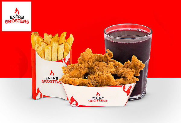 Combo Broster a Elección + Papas + Bebida en Entre Brosters