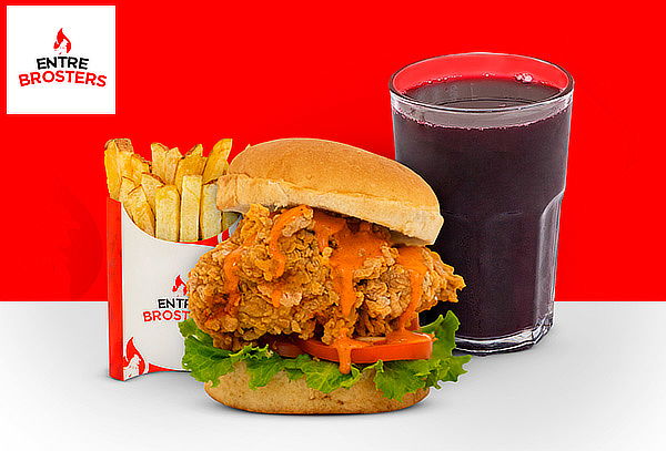 Combo Broster a Elección + Papas + Bebida en Entre Brosters