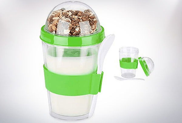 Vaso Para Yogurt y Cereal con Cuchara - Recojo o Delivery.